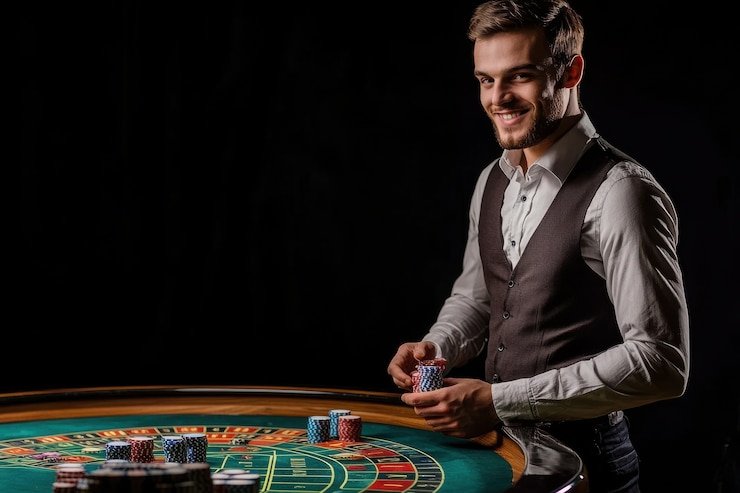 Dealer profesional Three Card Poker streaming langsung